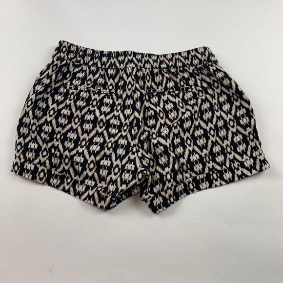 Old Navy Black Ikat Printed Linen Blend Pull On Shorts S - Picture 5 of 5